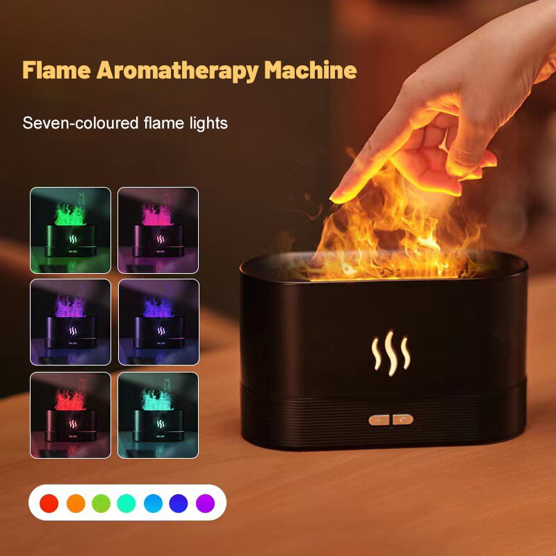 ScentMist Humidifier Ultrasonic Air Humidifier with LED Lighting Simulation Colorful Flame Fragrance Machine